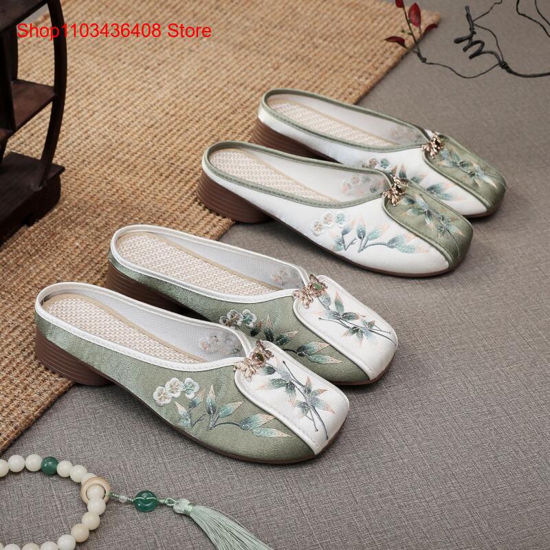 Ethnic Fashion Women - Novos Chinelos Bordados para Casa, Sapatos
