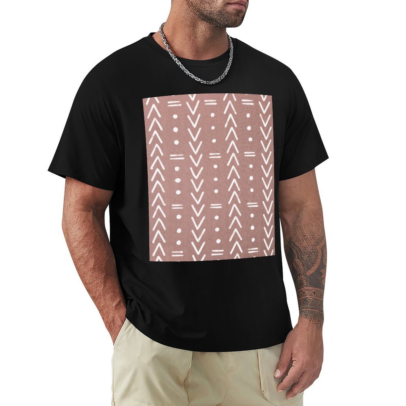 Mudcloth Print Top - Camiseta leve para treino de ginástica