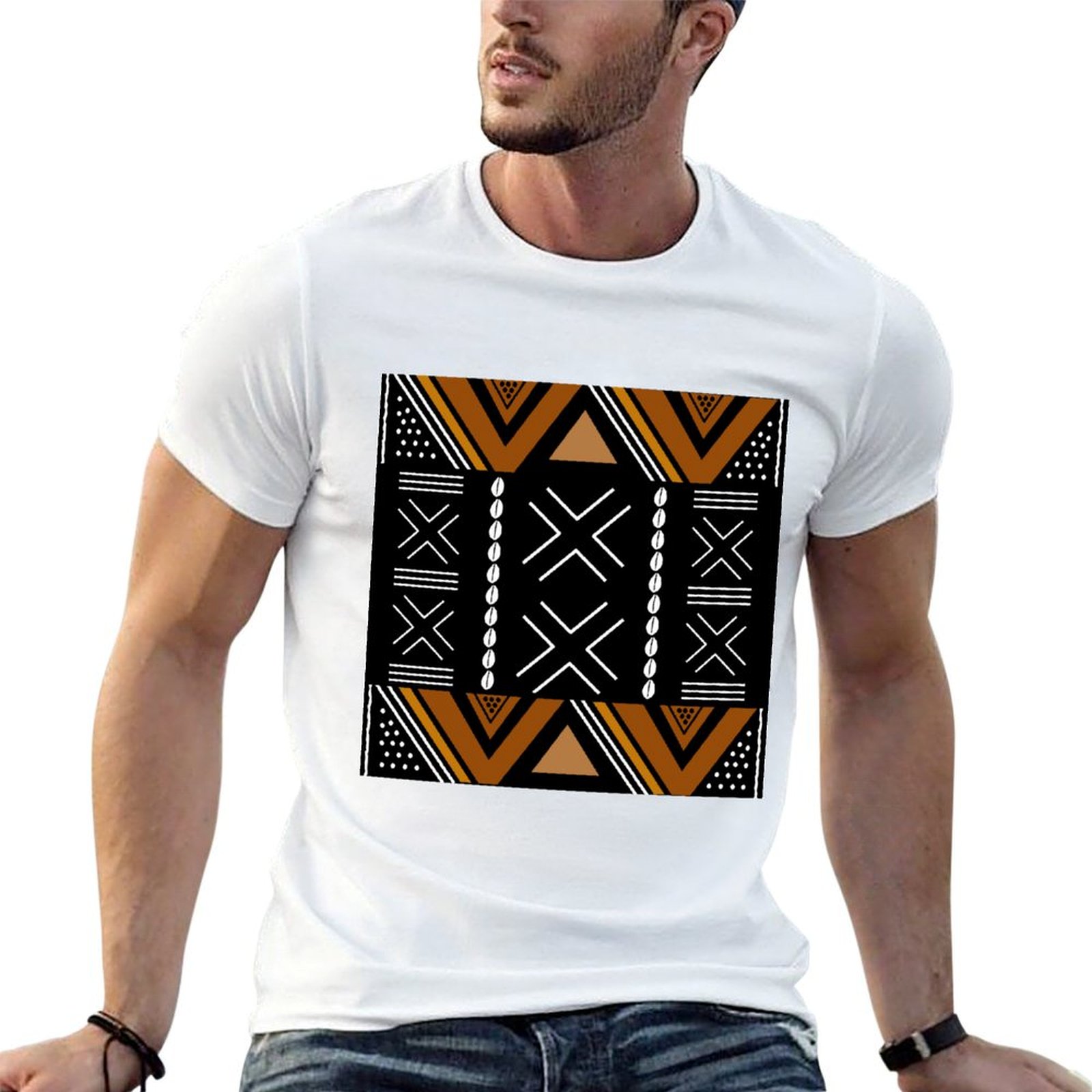 Mudcloth Print Top - Camiseta com Design de Tecido Africano