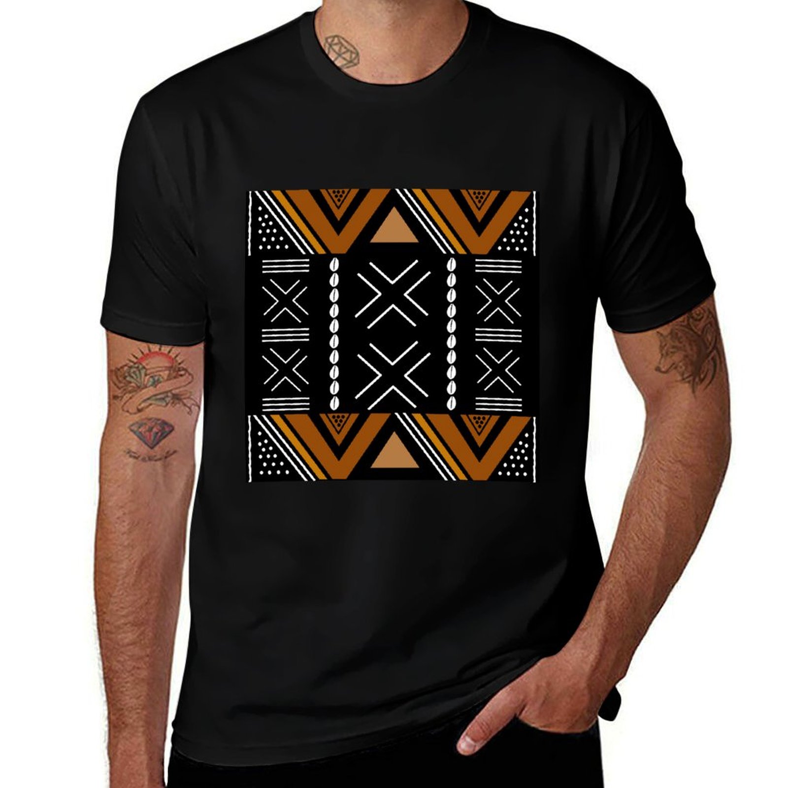 Mudcloth Print Top - Camiseta com Design Bogolan em Tecido