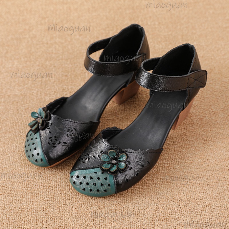 Ethnic Fashion Women - Sandálias Gladiadoras Vazadas com Bico Coberto,