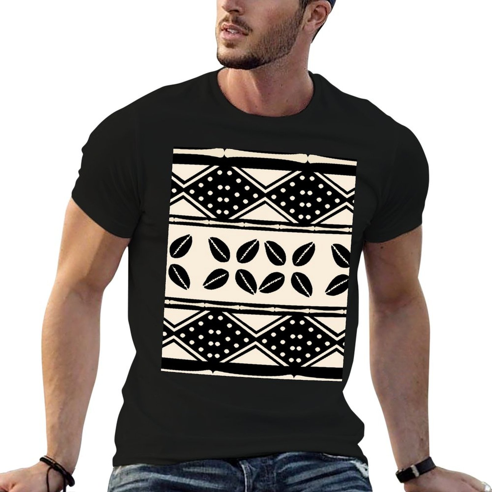 Mudcloth Print Top - Camiseta com estampa abstrata de tecido