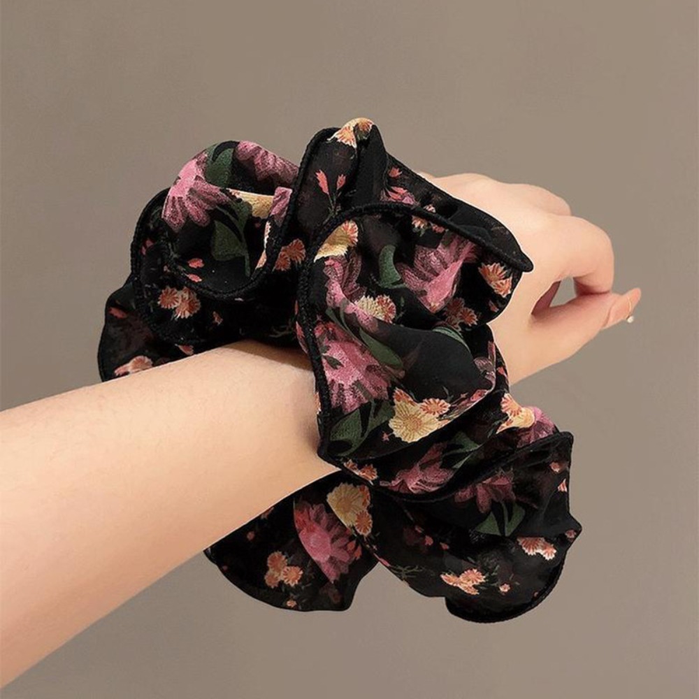 Ethnic Fashion Collection - 1pc moda vintage escuro floral chiffon