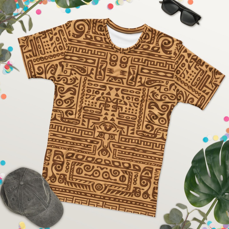 Mudcloth Print Top - Camiseta Masculina com Estampa Tribal Africana
