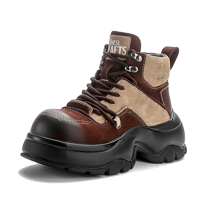 Ethnic Fashion Women - 6cm couro genuíno cunha moda botas