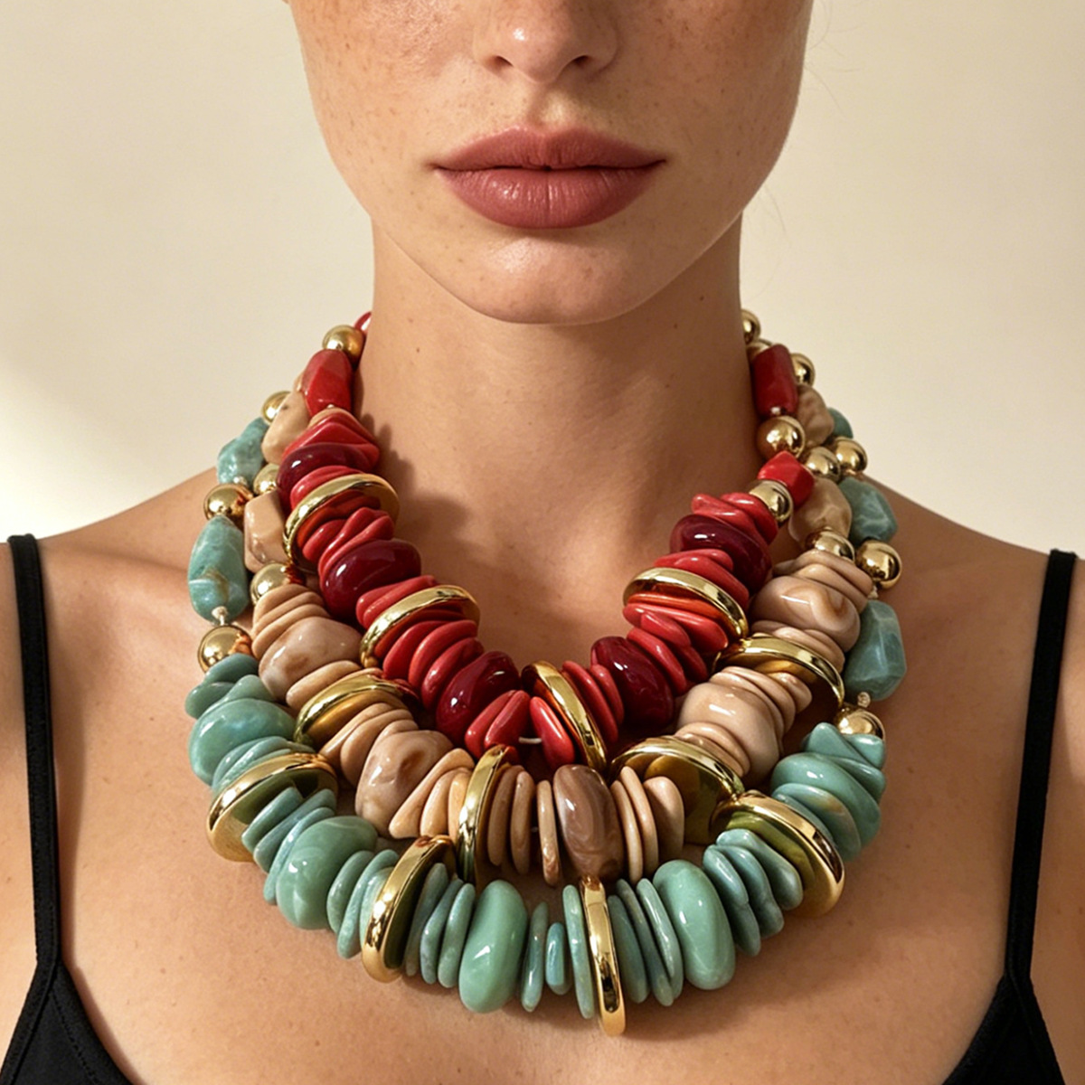 Colar Choker de Resina com Con - Ethnic Indian Fashion avaliação e preço