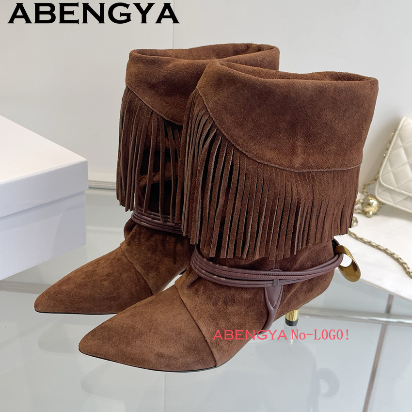 Camurça borda de couro borla d - Ethnic Fashion Women avaliação e preço