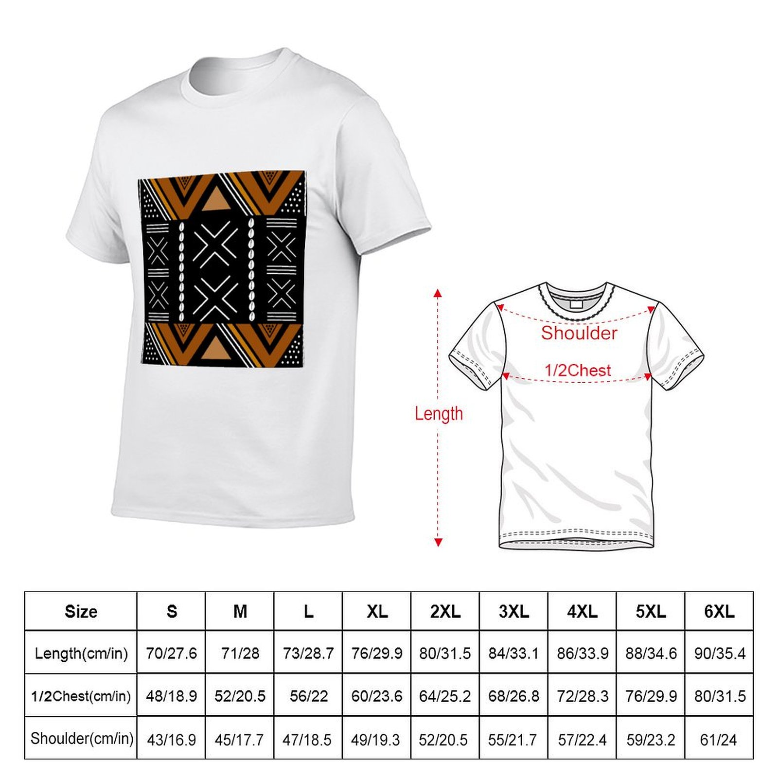 Camiseta com Design de Tecido  - Mudcloth Print Top avaliação e preço
