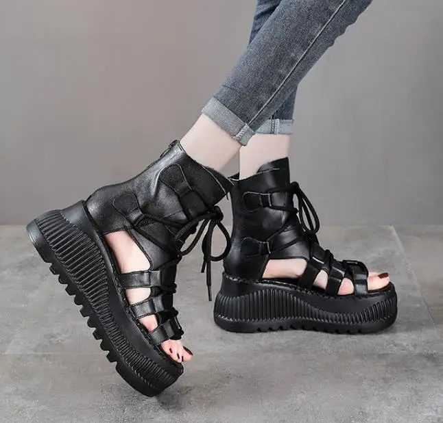 8cm étnico vaca couro genuíno  - Ethnic Fashion Women avaliação e preço