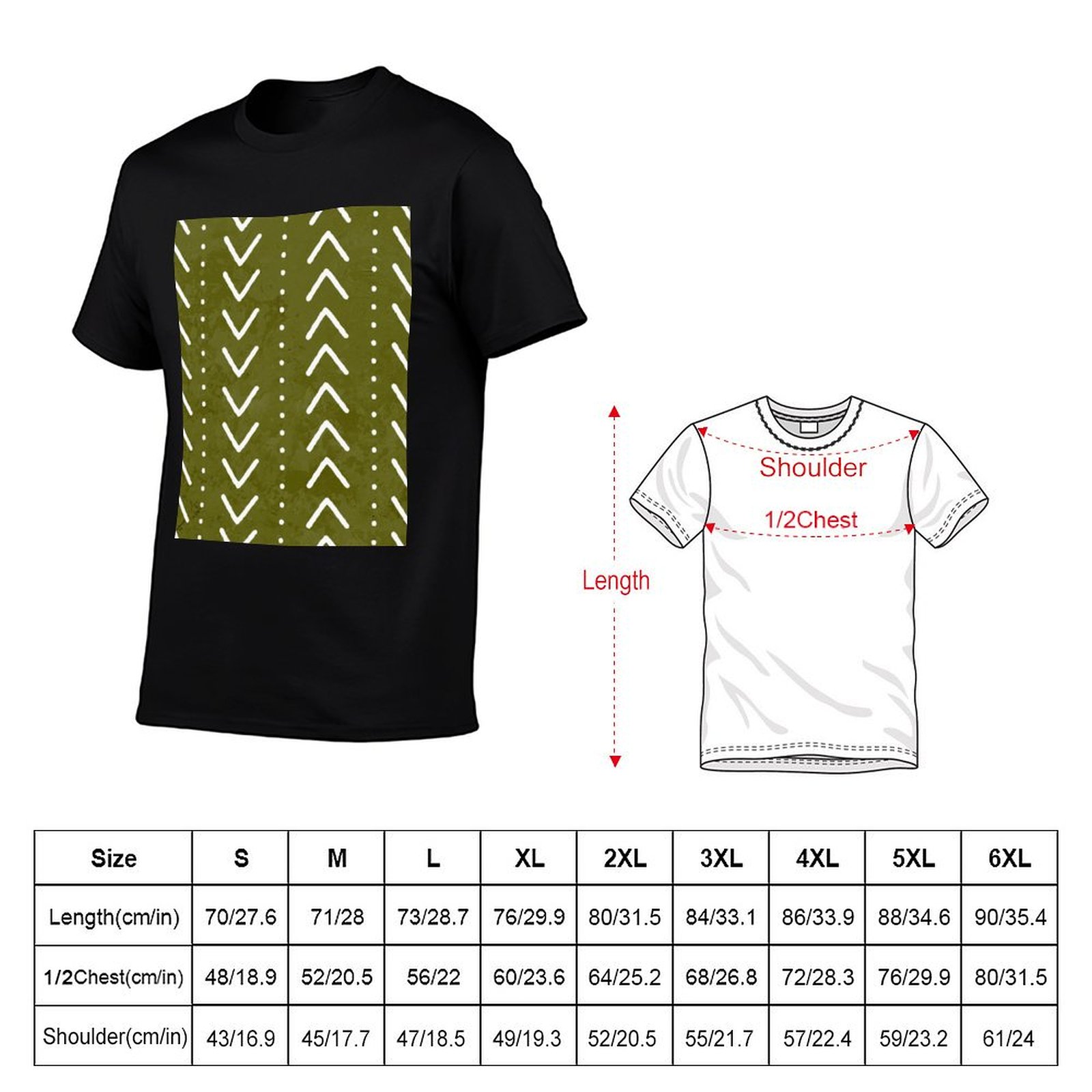 Camiseta Verde Oliva com Estam - Mudcloth Print Top avaliação e preço