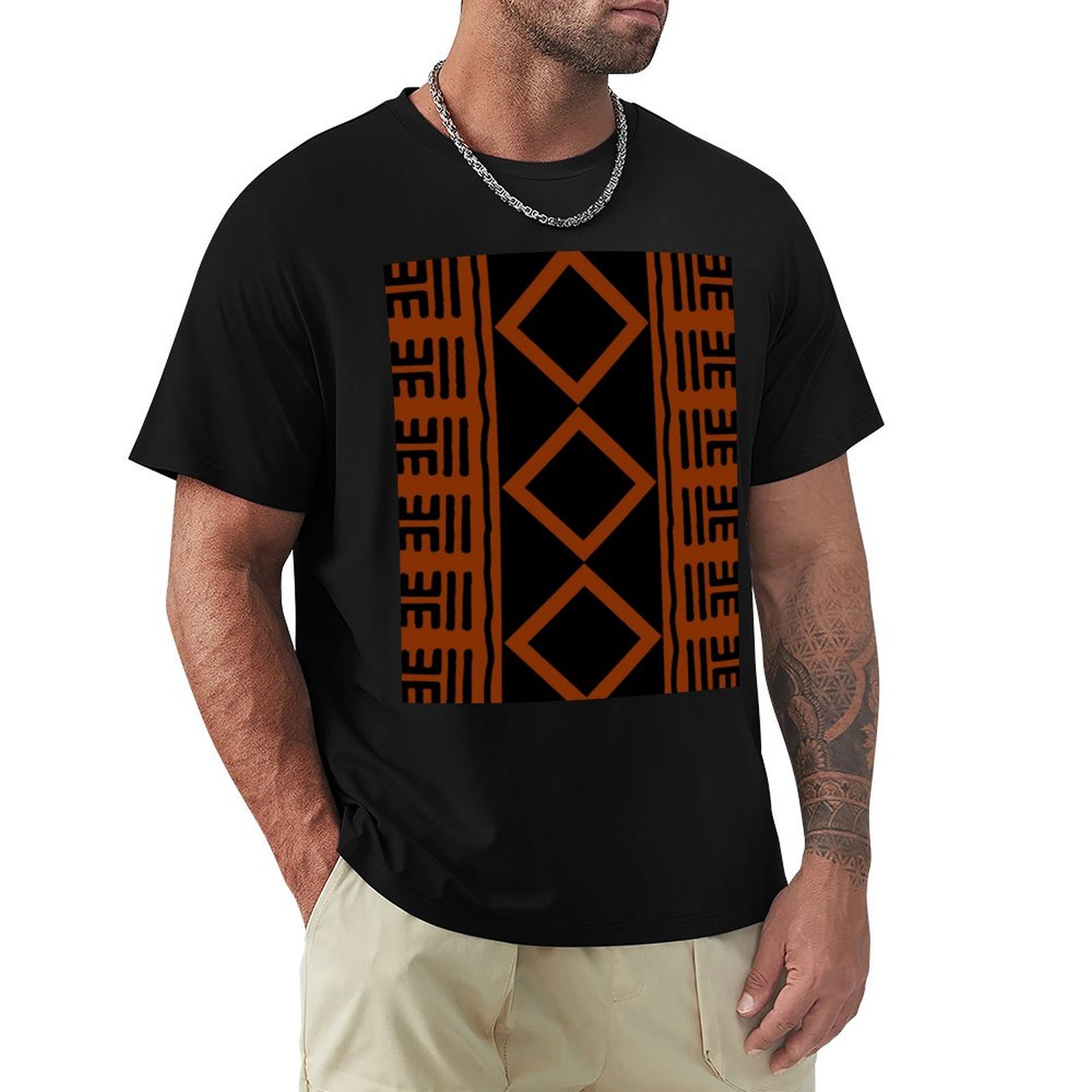 Camiseta Básica de Manga Curta - Mudcloth Print Top avaliação e preço
