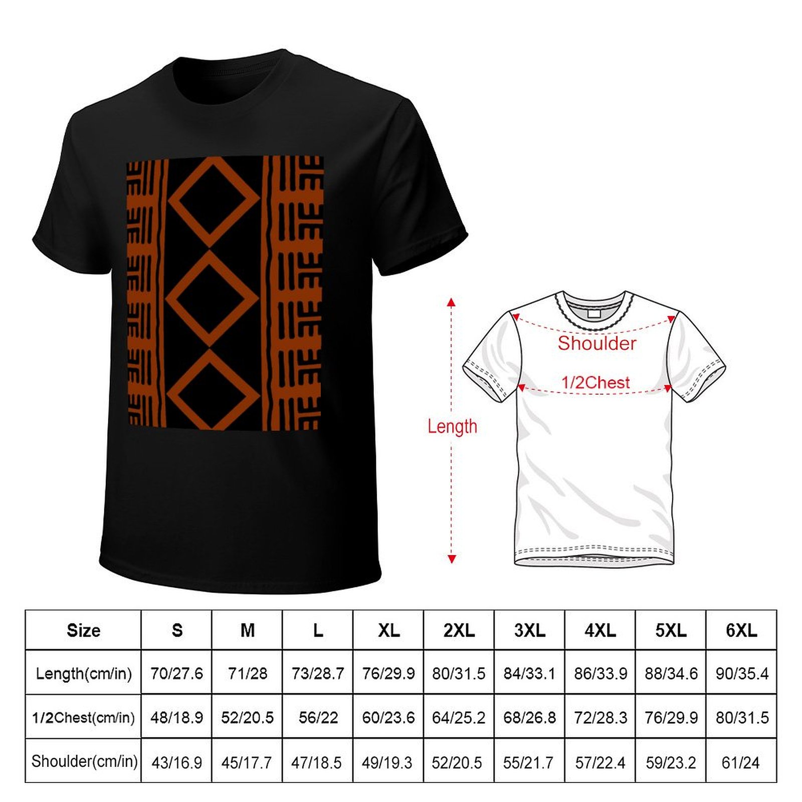 Camiseta Básica de Manga Curta - Mudcloth Print Top avaliação e preço