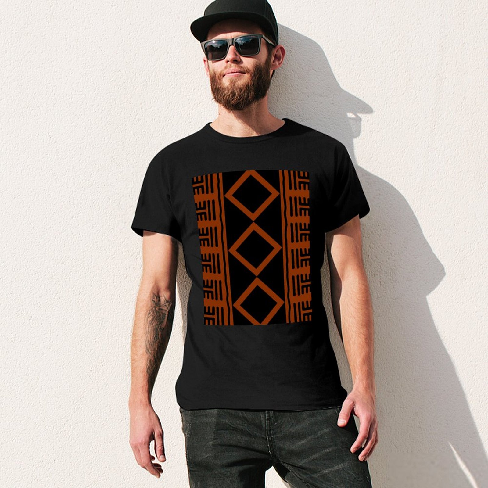 Camiseta Básica de Manga Curta - Mudcloth Print Top avaliação e preço