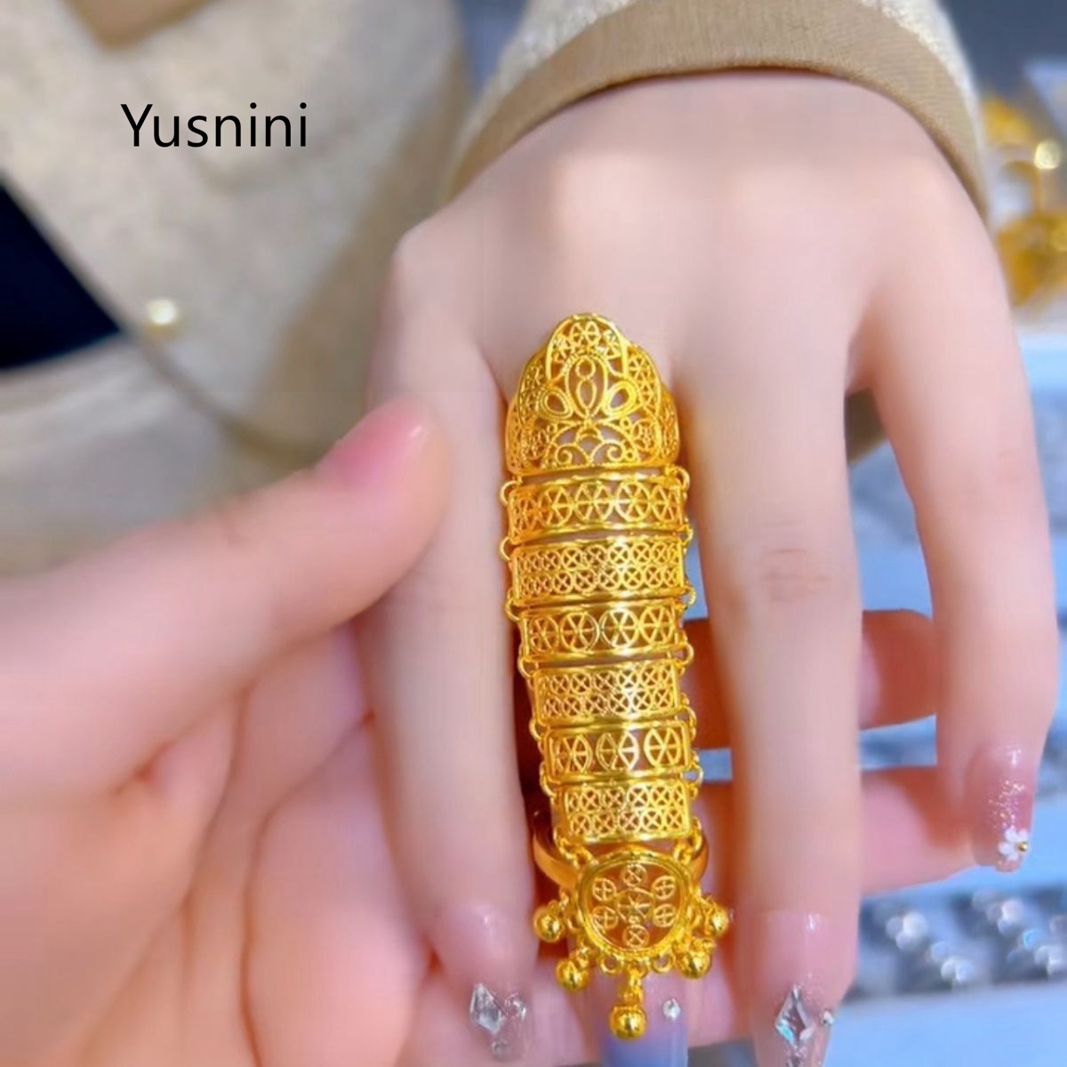 Anel Feminino Banhado a Ouro 2 - Ethnic Fashion Dubai avaliação e preço