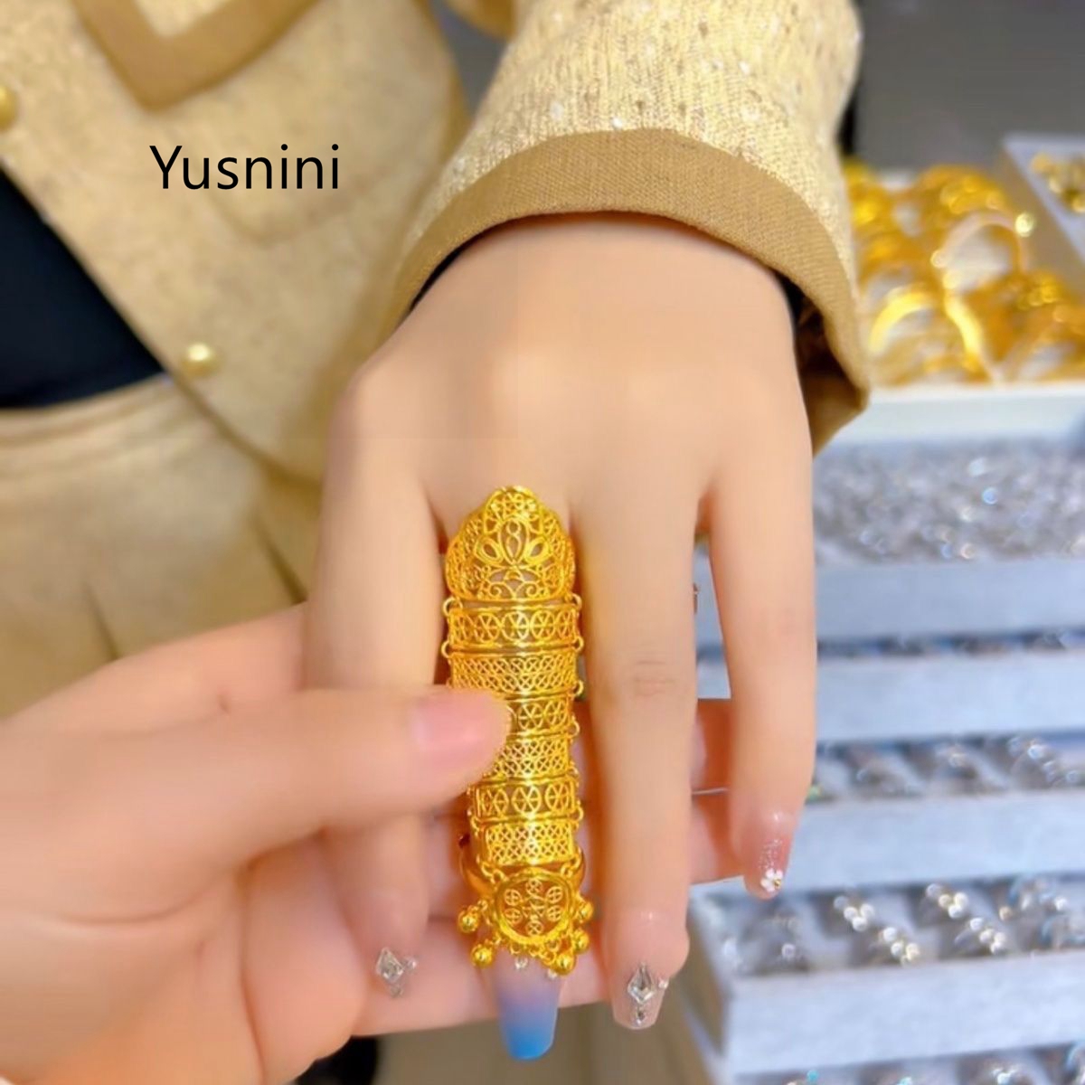 Anel Feminino Banhado a Ouro 2 - Ethnic Fashion Dubai avaliação e preço