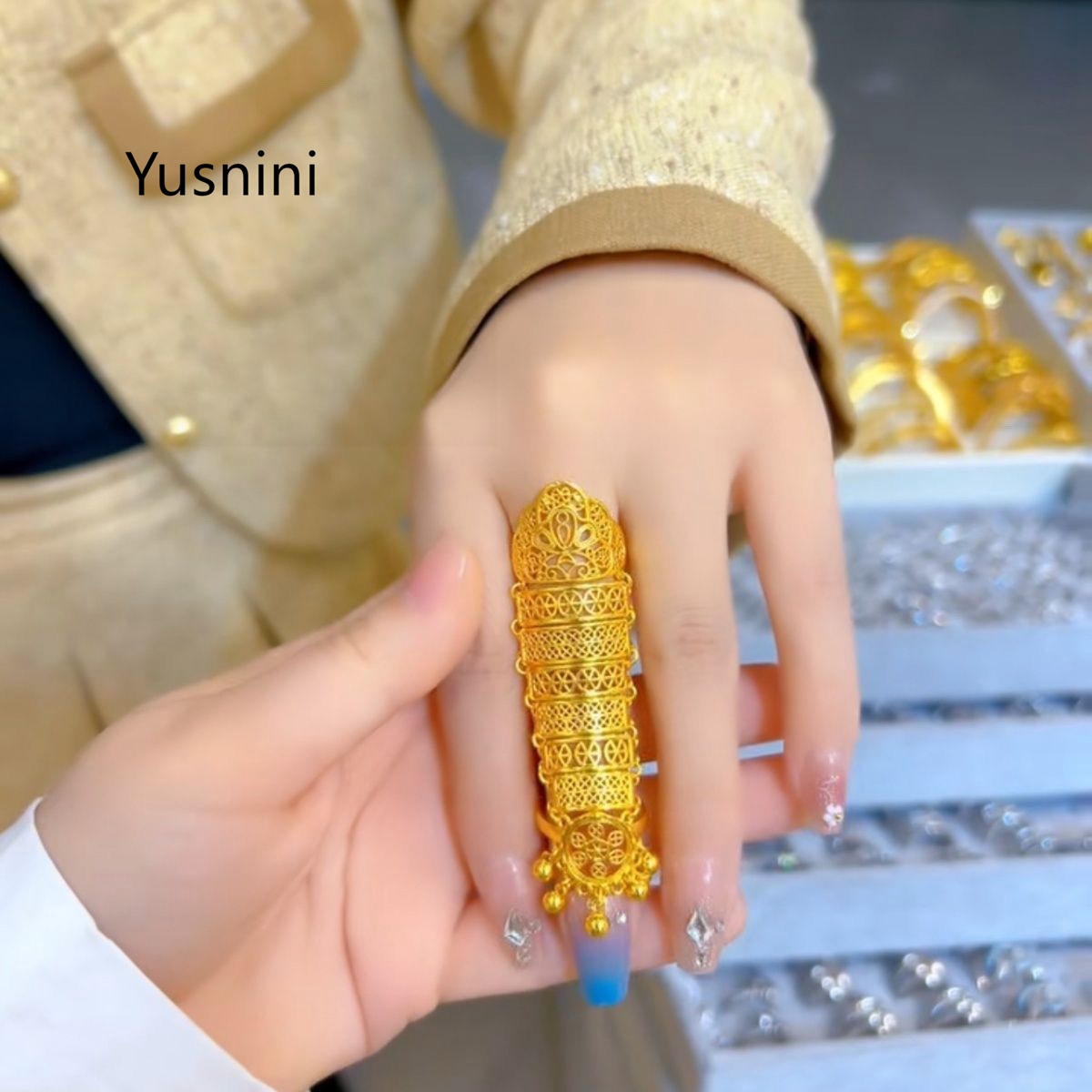 Anel Feminino Banhado a Ouro 2 - Ethnic Fashion Dubai avaliação e preço