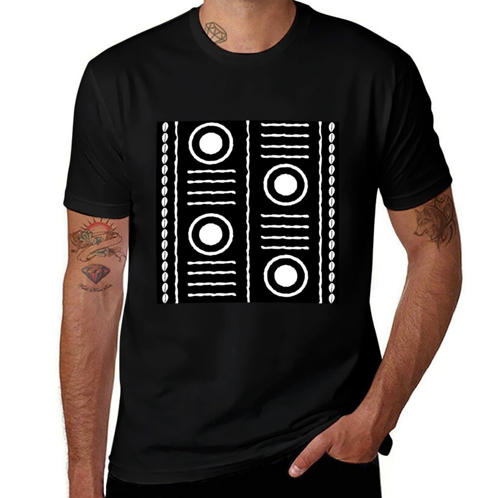 Camiseta com Design Tradiciona - Mudcloth Print Top avaliação e preço