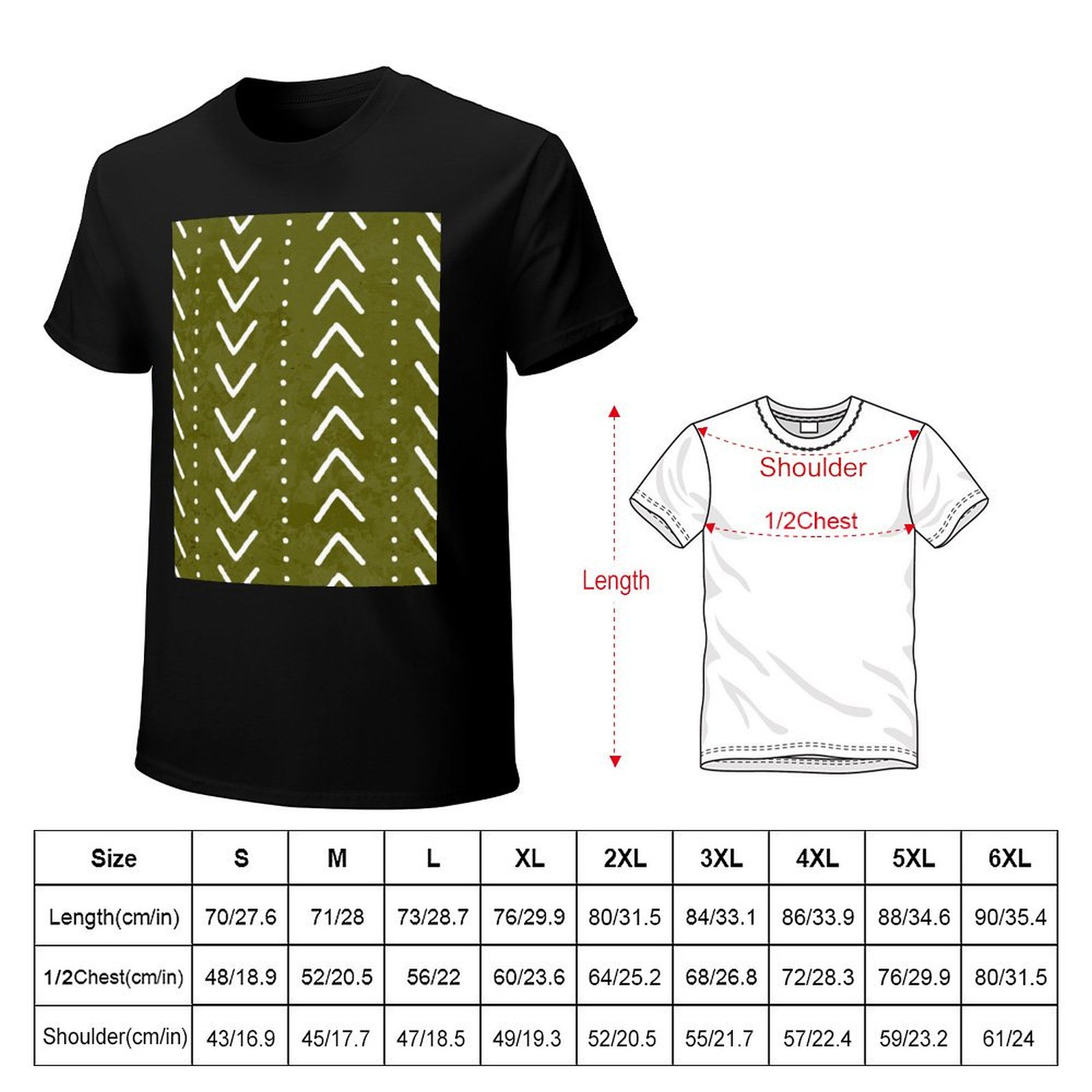 Camiseta Verde Oliva com Estam - Mudcloth Print Top avaliação e preço