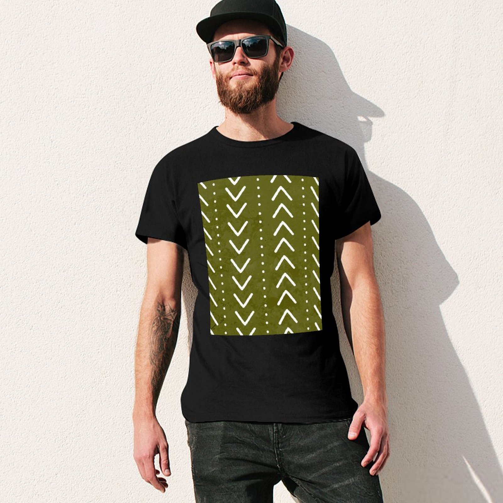 Camiseta Verde Oliva com Estam - Mudcloth Print Top avaliação e preço