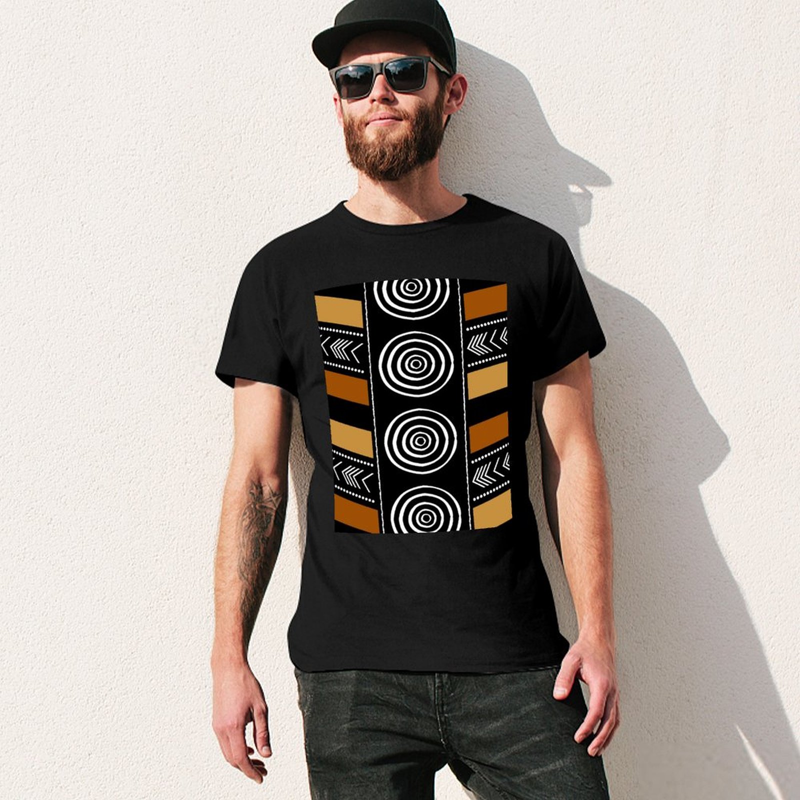 Camiseta Casual Durável com Es - Mudcloth Print Top avaliação e preço