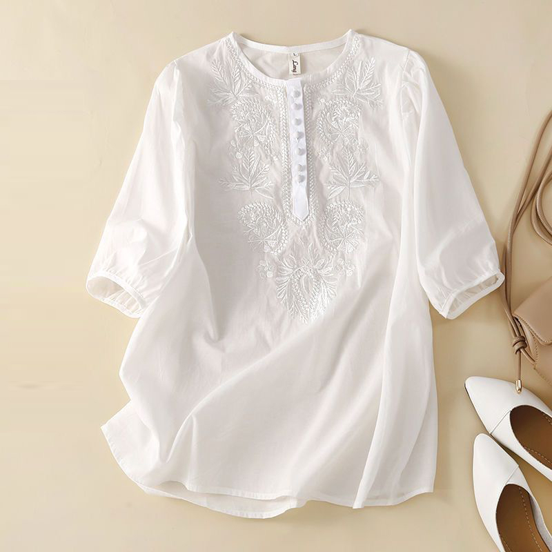 Blusa de linho de algodão bord - Ethnic Clothing & Online Fashion Store Khaadi Pk avaliação e preço