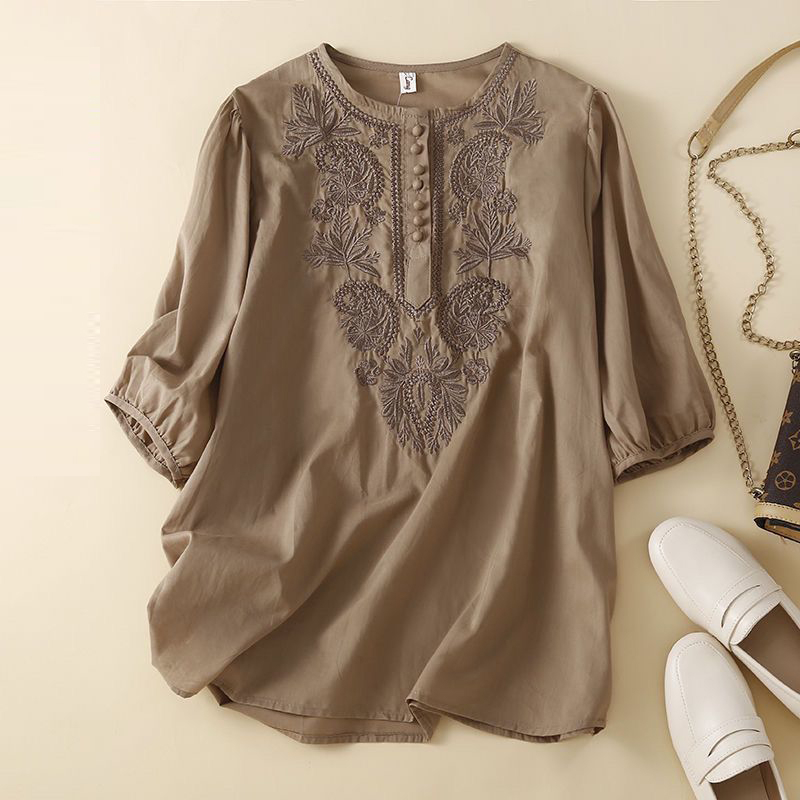 Blusa de linho de algodão bord - Ethnic Clothing & Online Fashion Store Khaadi Pk avaliação e preço