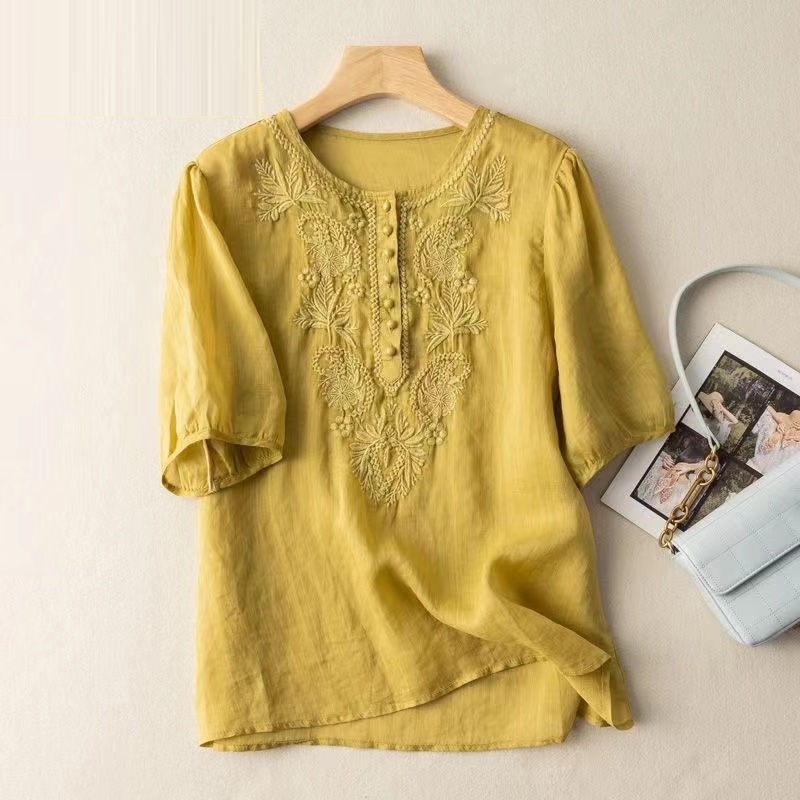 Blusa de linho de algodão bord - Ethnic Clothing & Online Fashion Store Khaadi Pk avaliação e preço