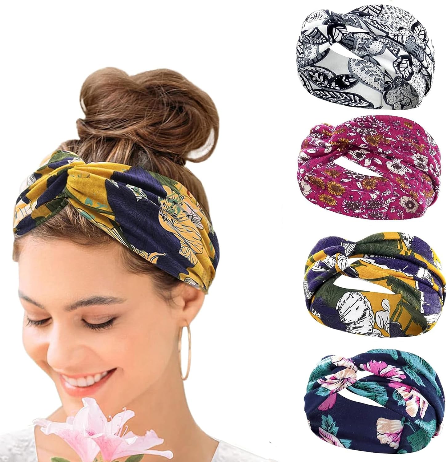 4 pçs boho headbands para mulh - Ethnic Fashion Collection avaliação e preço