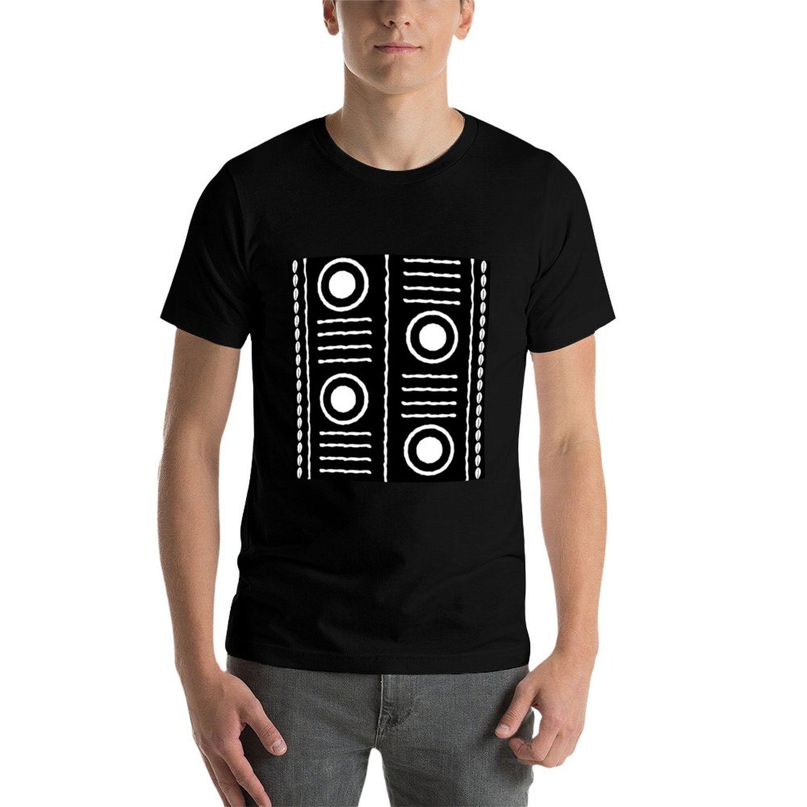 Camiseta com design tradiciona - Mudcloth Print Top avaliação e preço